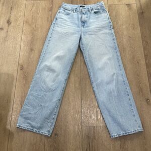 Ladies Uniqlo Size 25 Wide Leg High Rise Straight Fit Jeans